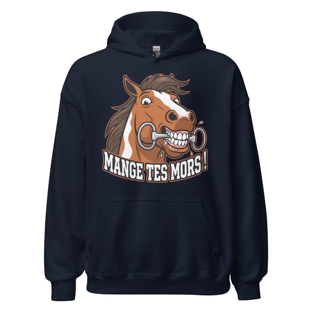 Sweat à capuche Mange tes mors ! — Bleu Marine, face