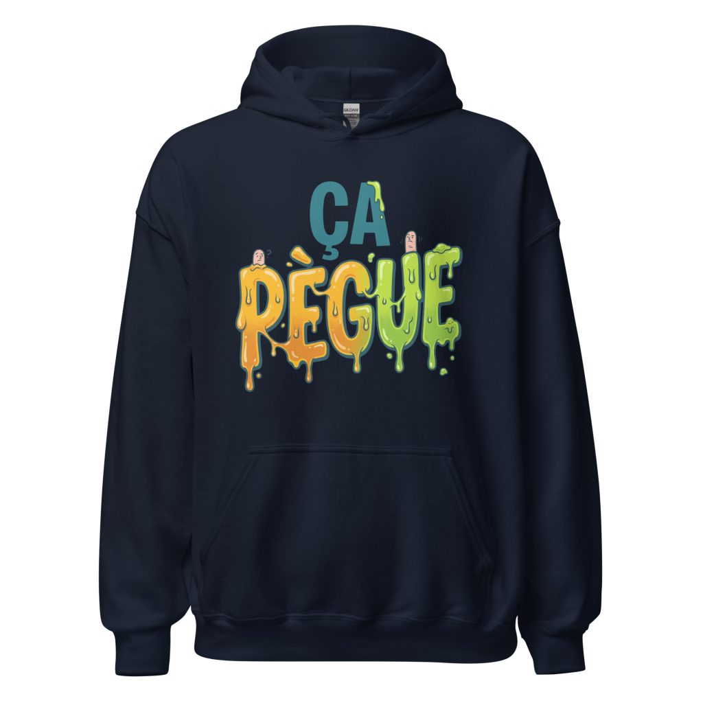 Sweat à capuche ça pègue ! — Bleu Marine, face