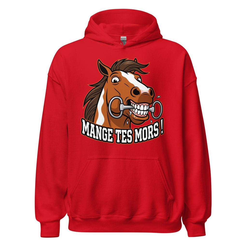 Sweat à capuche Mange tes mors ! — Rouge, face