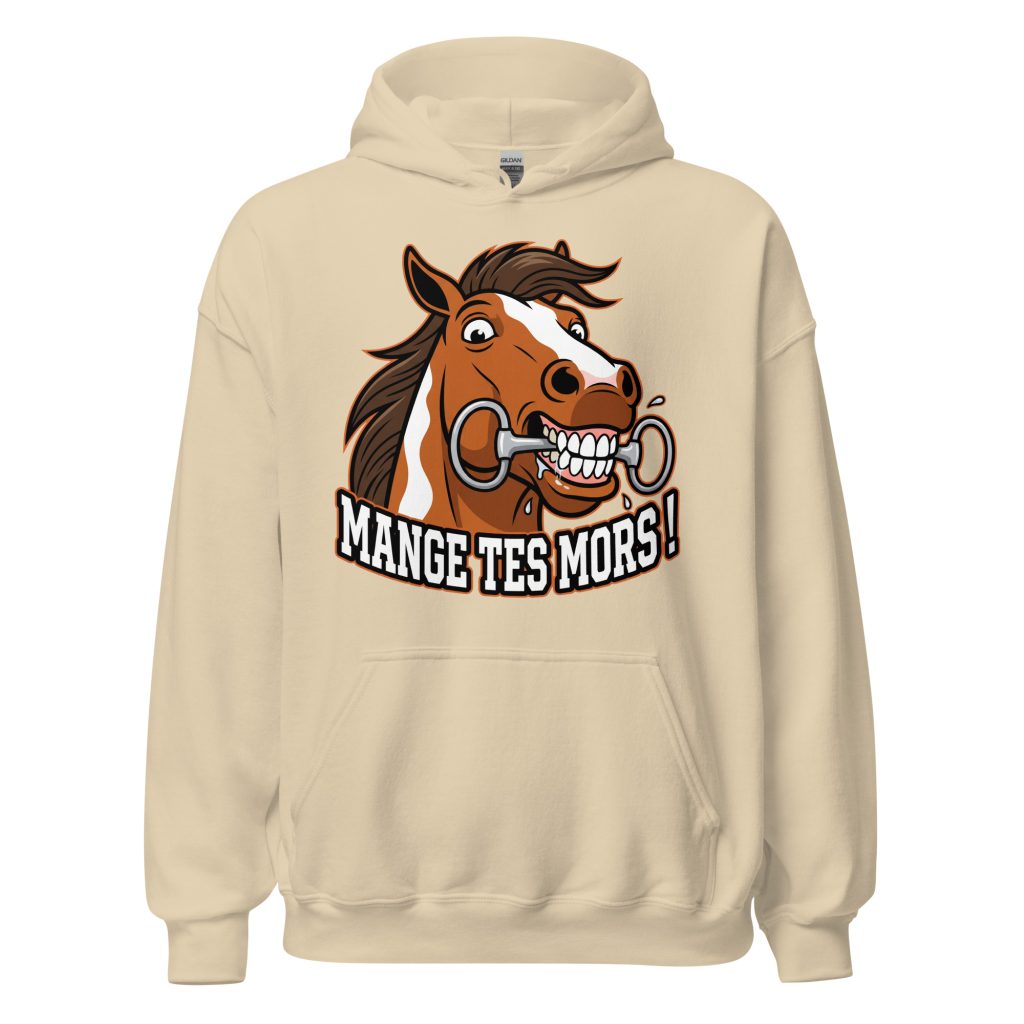 Sweat à capuche Mange tes mors ! — Sable, face