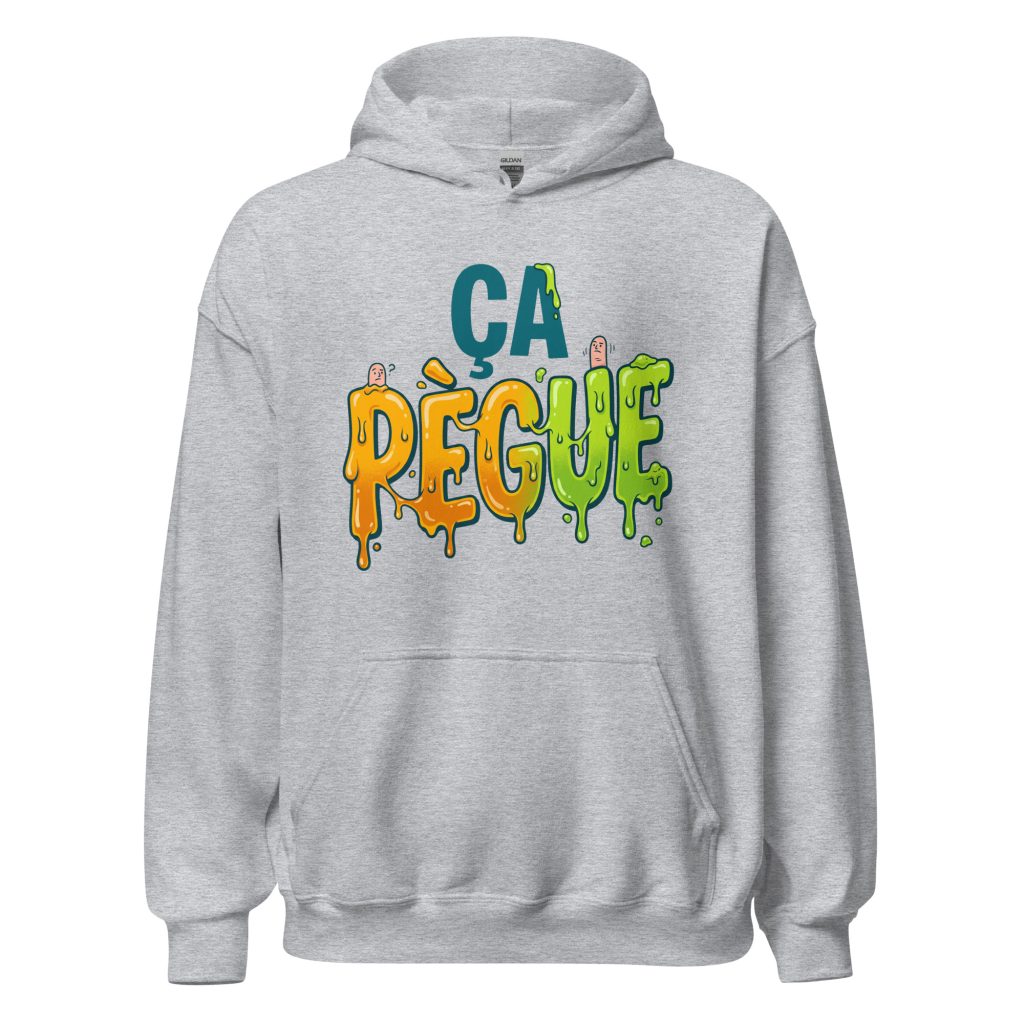 Sweat à capuche ça pègue ! — Gris Sport, face
